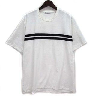 ザラ(ZARA)のザラ ZARA ジャガードライン Tシャツ カットソー 半袖 ホワイト 白 L(Tシャツ/カットソー(半袖/袖なし))