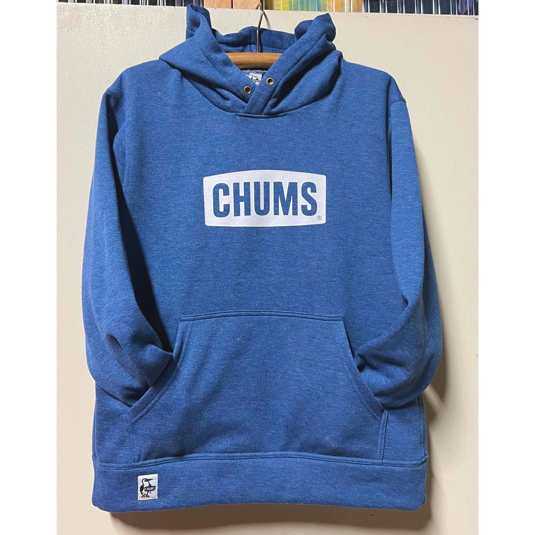 新品　CHUMS ロゴ　パーカー　デニムスウェット　m