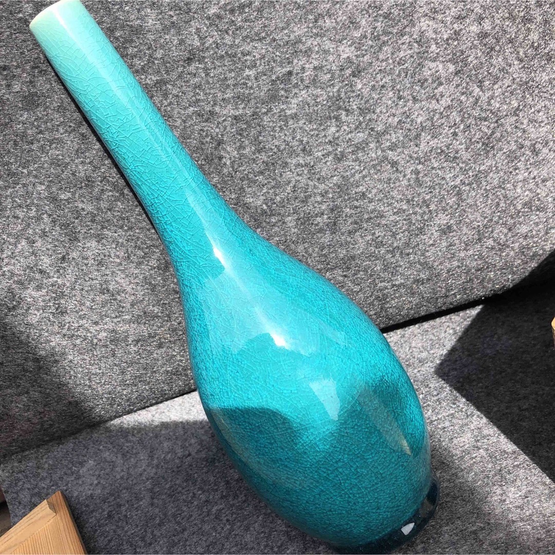 豊山　花瓶　ライトブルー　ティファニーブルー　グラデーションブルー 5