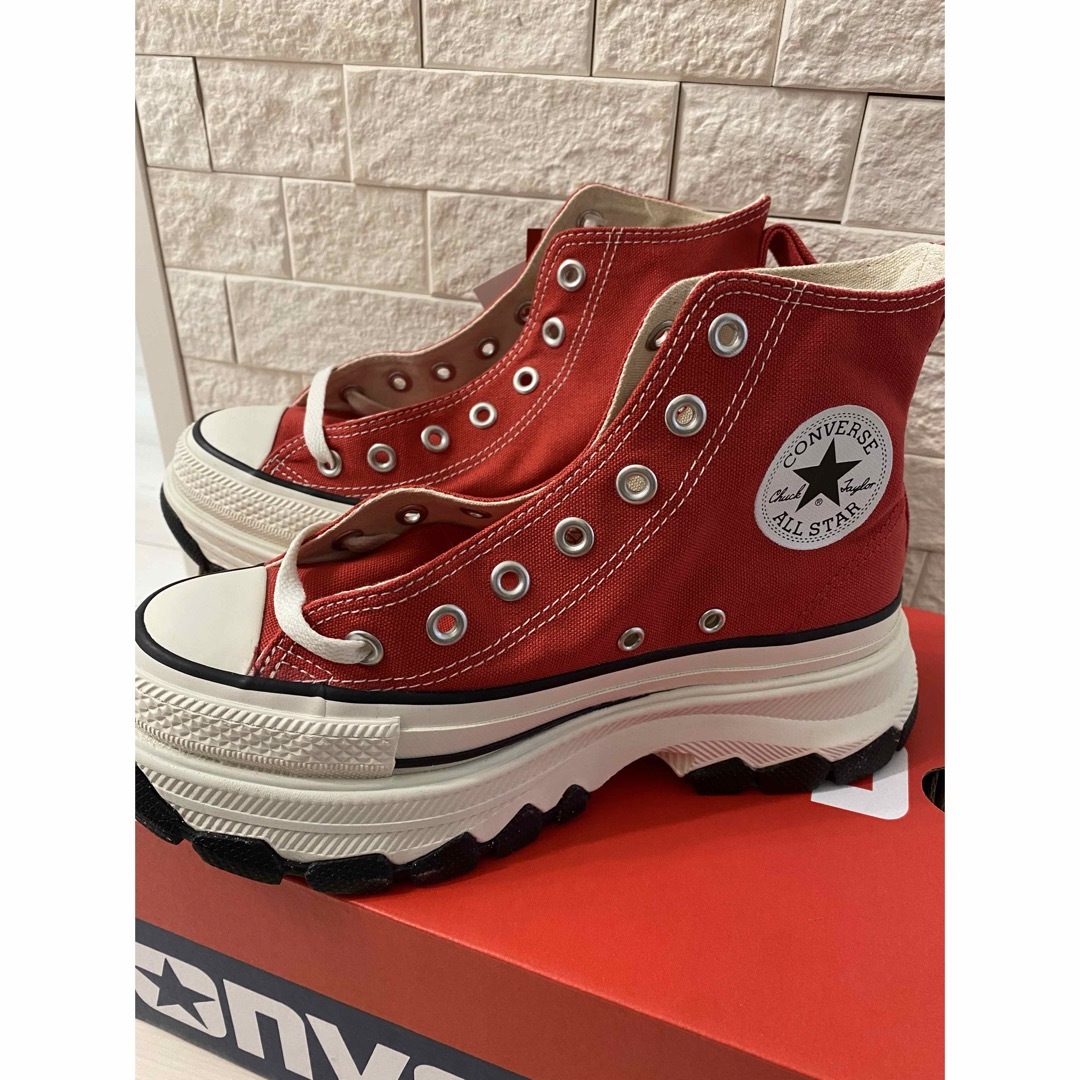 CONVERSE コンバース RED ハイカット トレックウエーブ 厚底23-