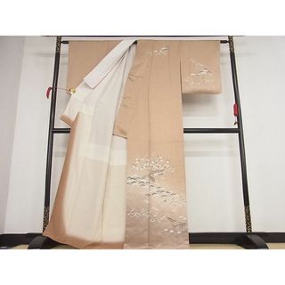 平和屋-こころ店□訪問着 風景花文 暈し染め 着丈164cm 裄丈63cm 正絹