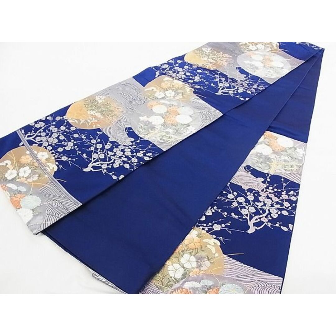 平和屋-こころ店□西陣 高島織物謹製 六通柄袋帯 唐織 波に花丸紋 金