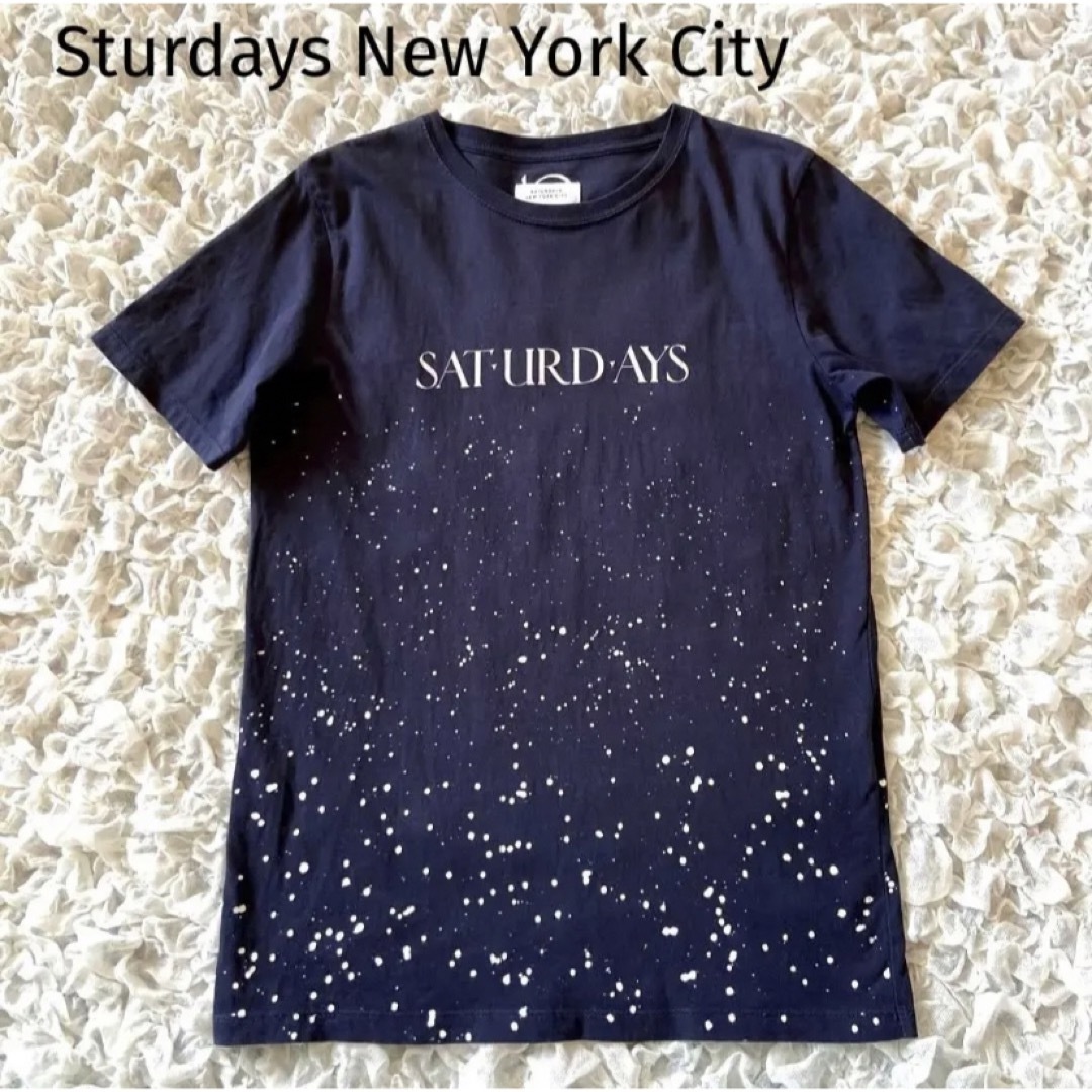 Saturdays NYC(サタデーズニューヨークシティ)のサタデーズニューヨークシティ　Tシャツ　紺　ネイビー　XS メンズのトップス(Tシャツ/カットソー(半袖/袖なし))の商品写真