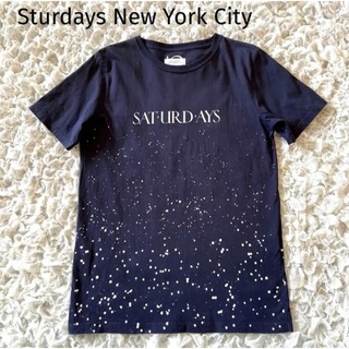 サタデーズニューヨークシティ(Saturdays NYC)のサタデーズニューヨークシティ　Tシャツ　紺　ネイビー　XS(Tシャツ/カットソー(半袖/袖なし))