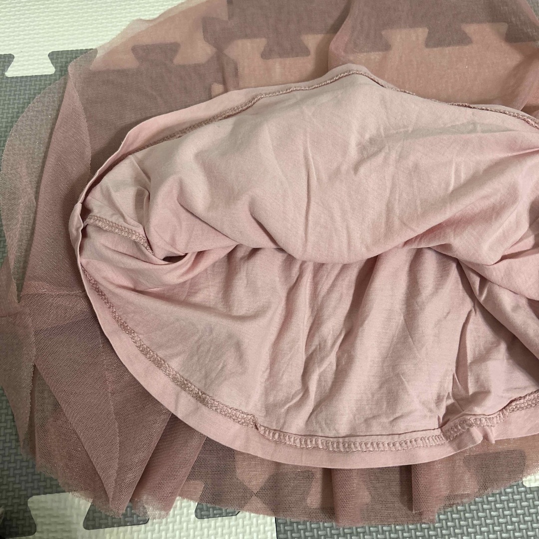 80 ピンクラメ入りチュールスカート キッズ/ベビー/マタニティのベビー服(~85cm)(スカート)の商品写真