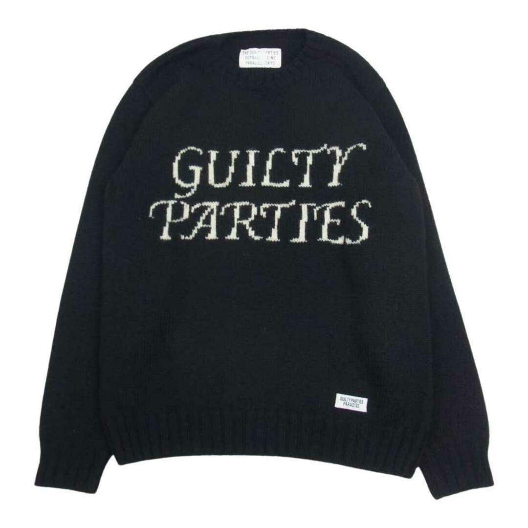 WACKO MARIA ワコマリア ニット 19AW 19FW-WMK-KN13 GUILTY PARTIES CREW NECK SWEATER3 ギルティーパーティーズ クルーネック ニット セーター ブラック系 M【美品】