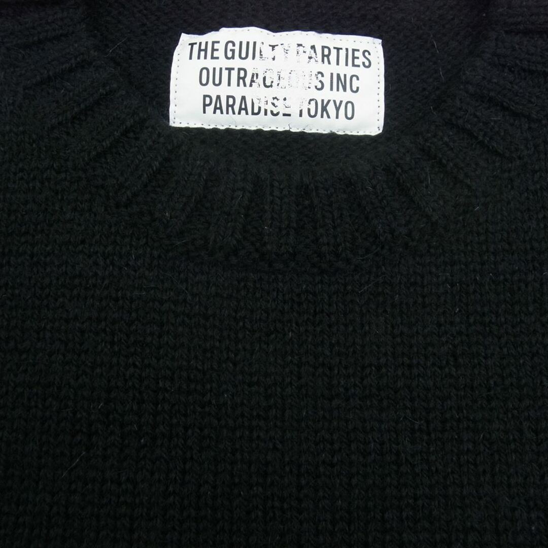 WACKO MARIA ワコマリア ニット 19AW 19FW-WMK-KN13 GUILTY PARTIES CREW NECK SWEATER3  ギルティーパーティーズ クルーネック ニット セーター ブラック系 M【美品】【中古】