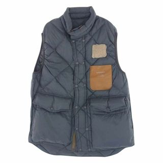 アンダーカバー(UNDERCOVER)のUNDERCOVER アンダーカバー ベスト 12AW  J4004 COW HIDE レザー パッチ キルティング ナイロン ダウンベスト 2【中古】(ベスト)