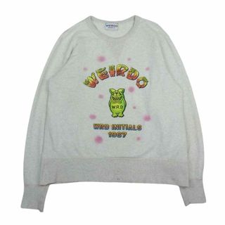 WEIRDO ウィアード 18AW WRD-18-AW-15 INITIALS SWEAT オリジナル エアブラシ 前V クルーネック スウェット グレー系 M【中古】(スウェット)