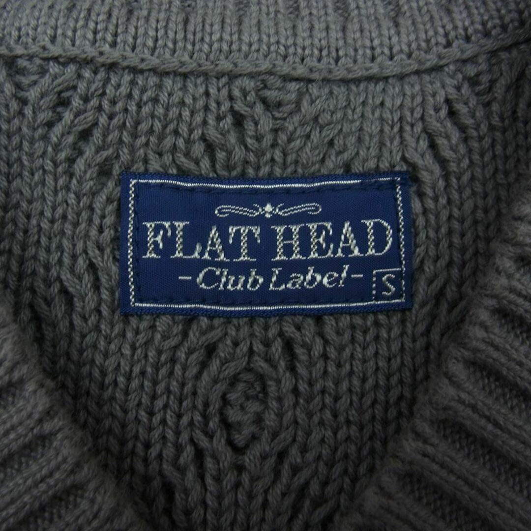 THE FLAT HEAD(フラットヘッド)のTHE FLAT HEAD ザフラットヘッド CL-KT002 Club Labe クラブレーベル COTTON KNIT V NECK コットン Vネック ニット グレー系 S【中古】 メンズのトップス(ニット/セーター)の商品写真