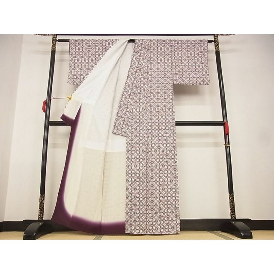平和屋-こころ店□極上 小紋 花尽くし 着丈166cm 裄丈71cm 正絹 逸品