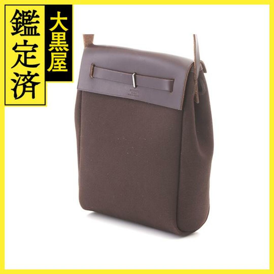 Hermes - エルメス エールバッグTPM ダークブラウン キャンバス □I ...