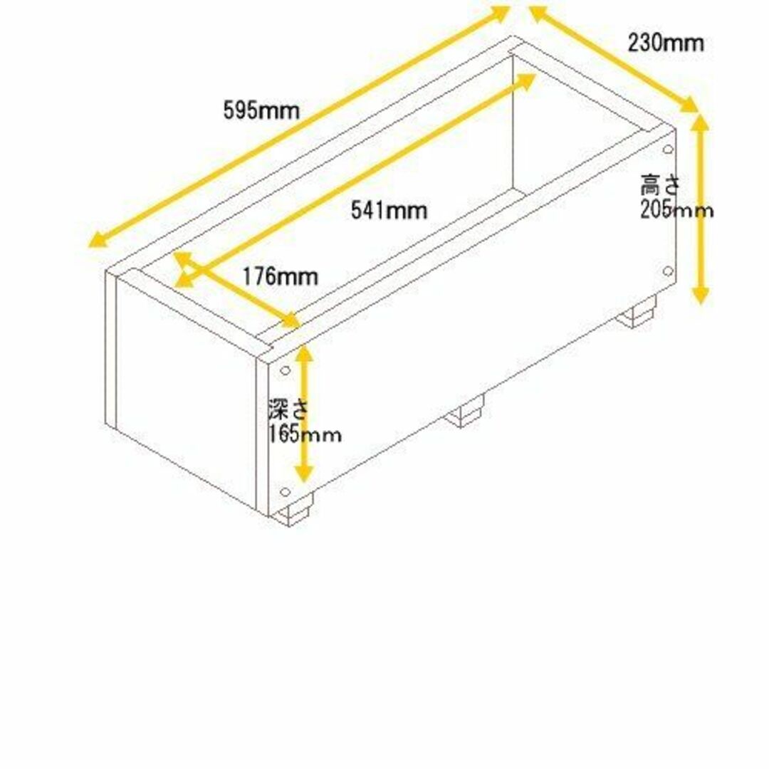 色: ダークブラウン スクエア プランター 長方形の