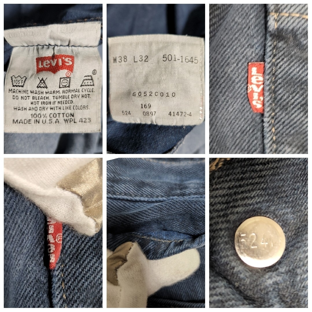 98年製 USA製 Levi's501 後染め スミクロ ビッグサイズ W38