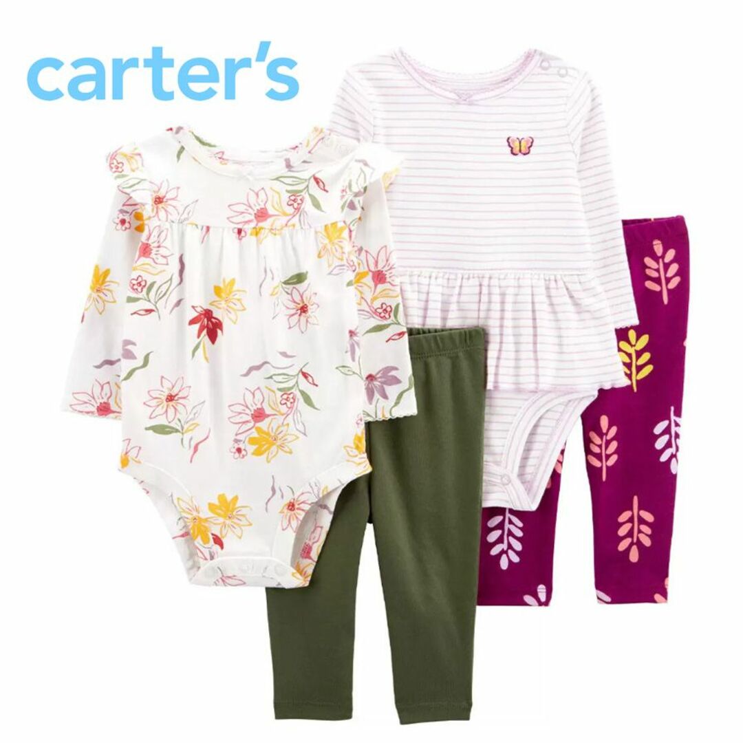 carter's(カーターズ)の新品 12M 4点 ★ カーターズ 上下セット 80 長袖 Tシャツ パンツ P キッズ/ベビー/マタニティのベビー服(~85cm)(ロンパース)の商品写真