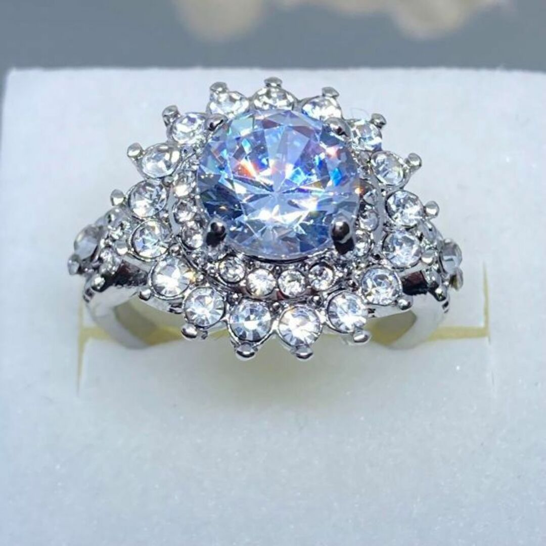 シルバー リング ジルコニア 指輪 ダイヤ おしゃれ ファッション 10号 レディースのアクセサリー(リング(指輪))の商品写真