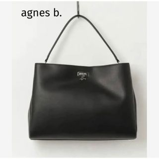 アニエスベー(agnes b.)の極美品　agnes b. ワンハンドルバッグ　スプリットレザー　ブラック　Ａ4(ハンドバッグ)