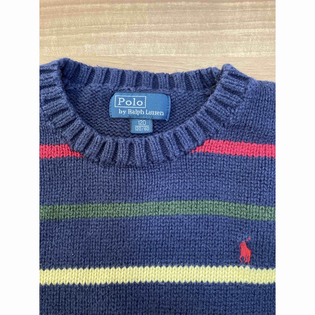 POLO RALPH LAUREN(ポロラルフローレン)の【ラルフローレン】男の子　ニット　セーター　ボーダー　ストライプ　男児　120 キッズ/ベビー/マタニティのキッズ服男の子用(90cm~)(ニット)の商品写真