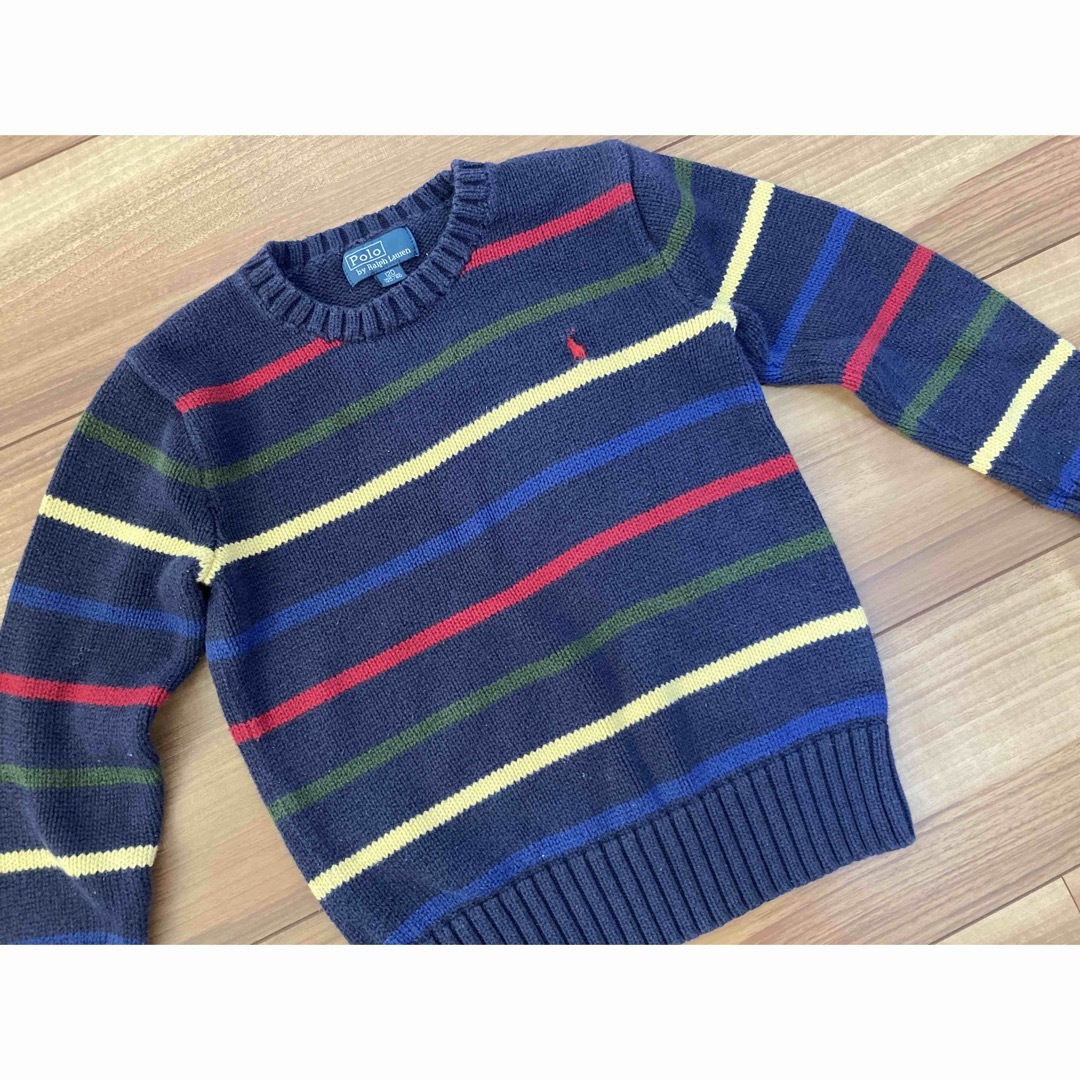 POLO RALPH LAUREN(ポロラルフローレン)の【ラルフローレン】男の子　ニット　セーター　ボーダー　ストライプ　男児　120 キッズ/ベビー/マタニティのキッズ服男の子用(90cm~)(ニット)の商品写真