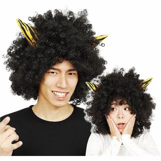 Party City 節分 バラエティグッズ 角付ハイパーアフロ ユニセックス(その他)