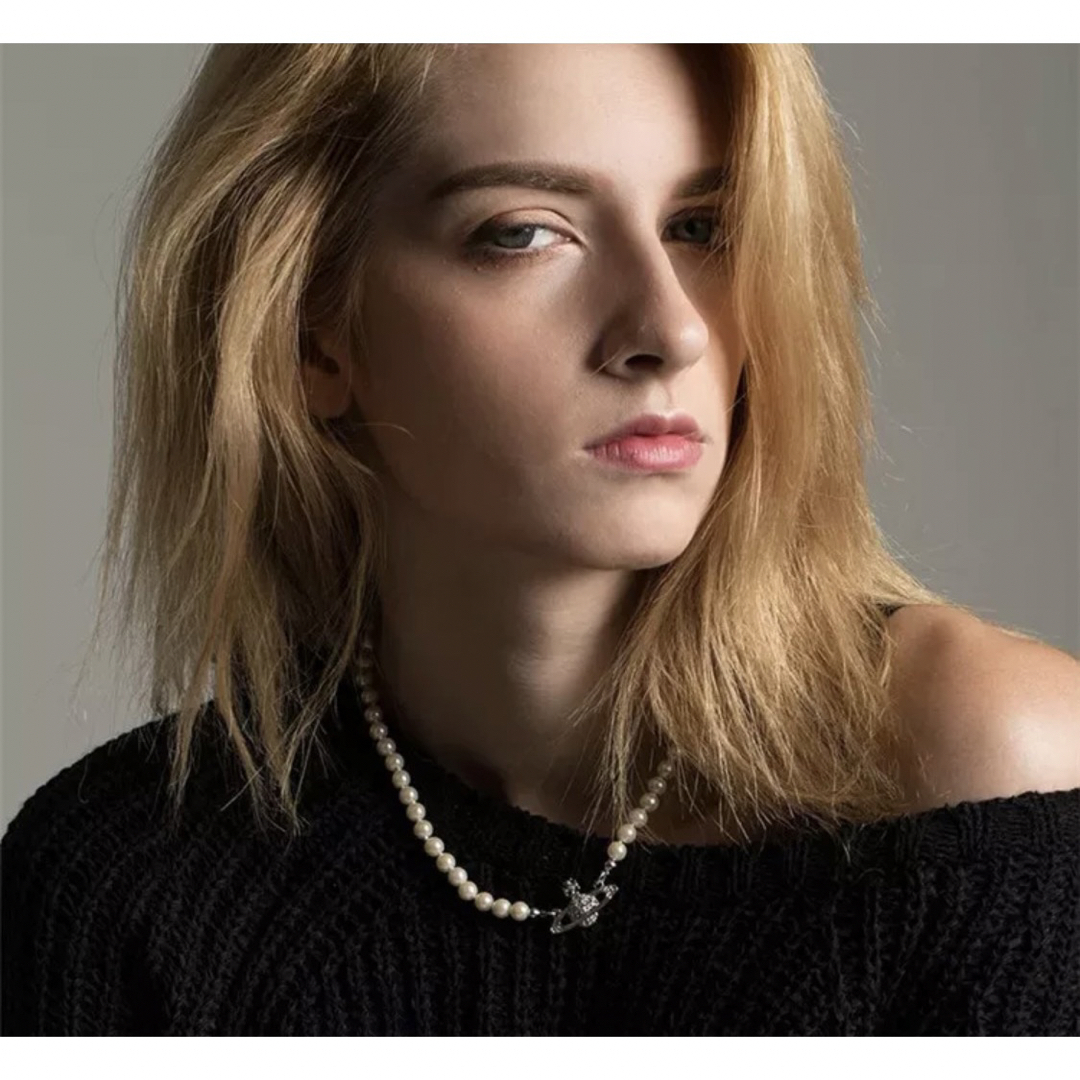 ZARA(ザラ)の【Design pearl necklace】#74 シルバー　 レディースのアクセサリー(ネックレス)の商品写真