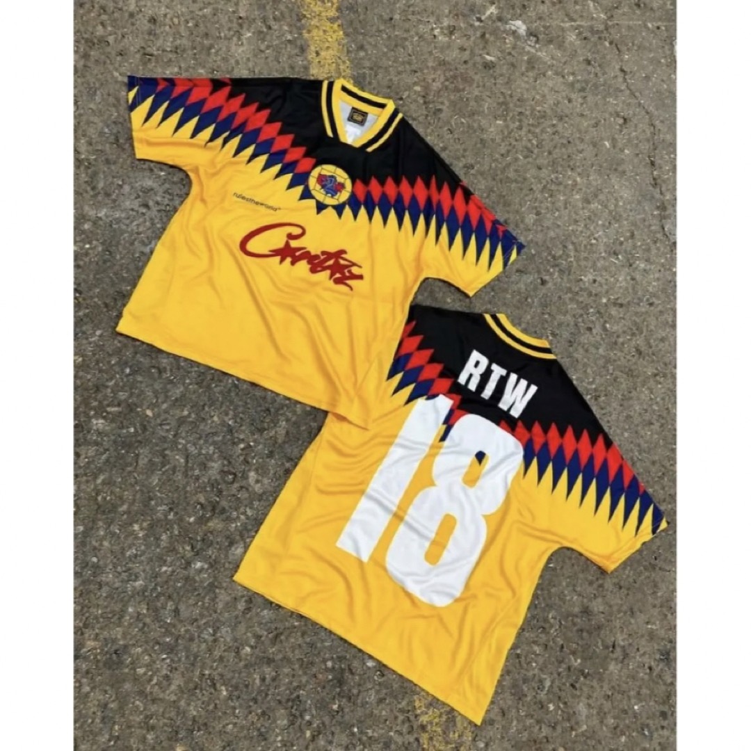 新品 Corteiz CLUB RTW FOOTBALL JERSEY イエロー