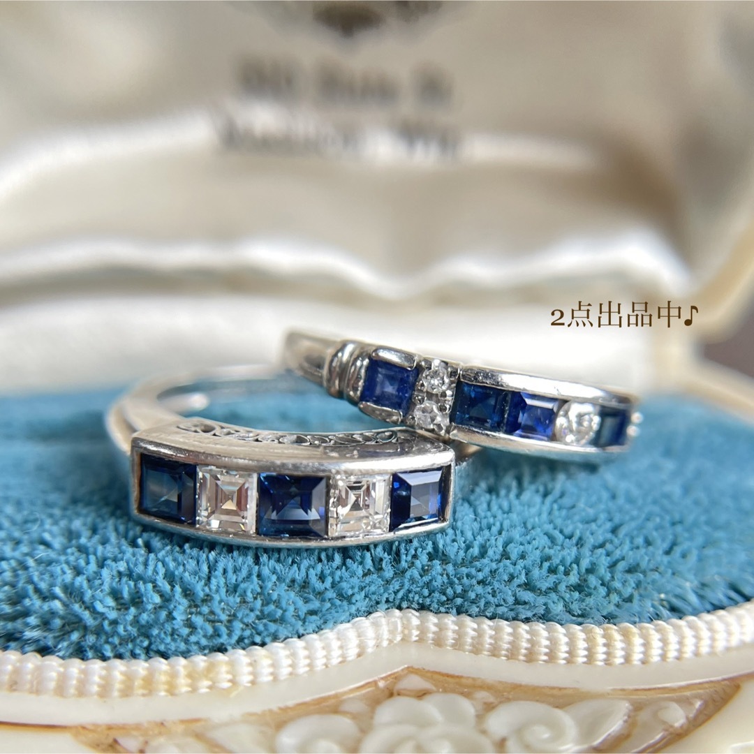 ☆【買取店】PT900 サファイア ダイヤ ハーフエタニティ 10g プラチナ-