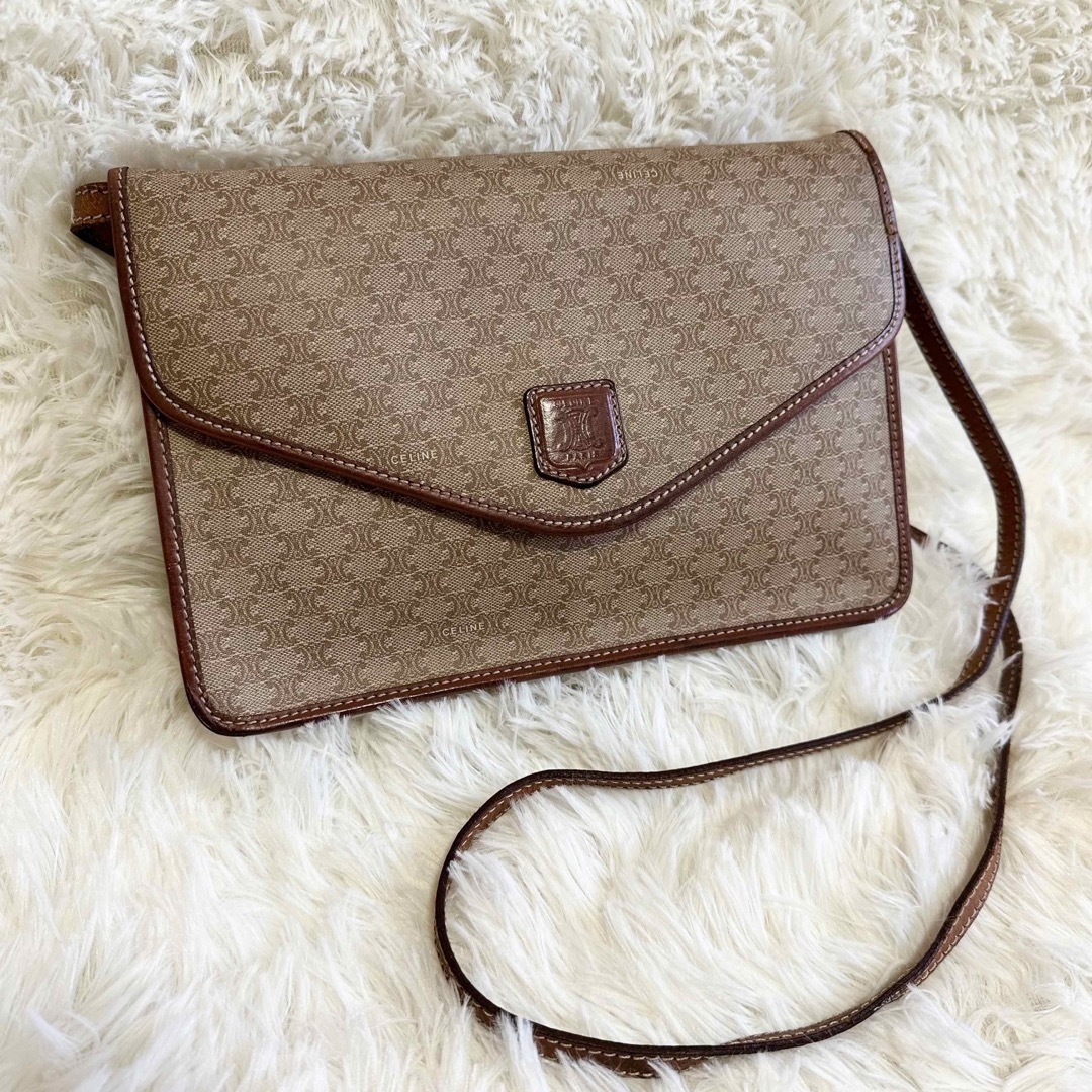 celine - CELINE ショルダーバッグ マカダム柄 トリオンフ PVC レザー