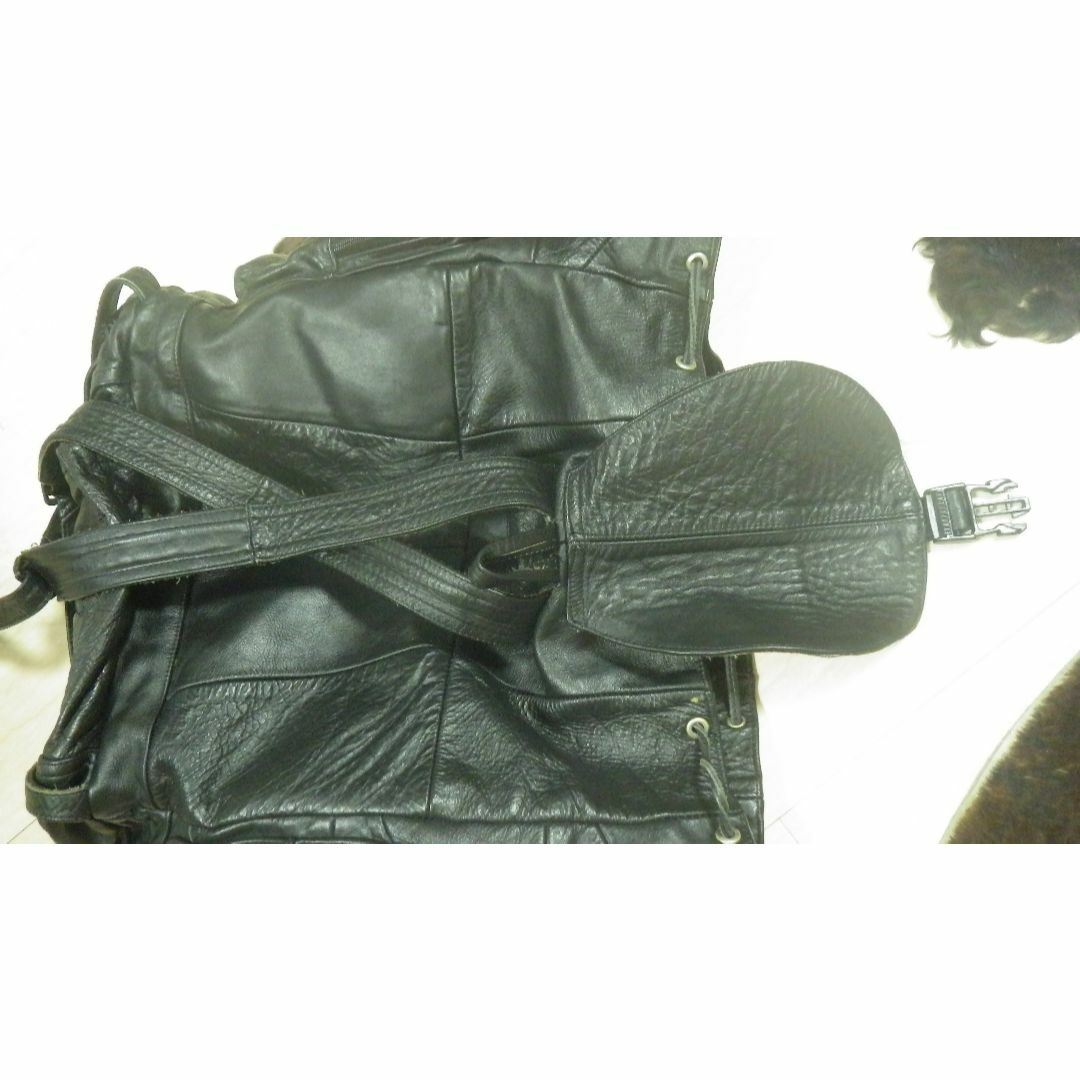 レザーリュック バックパック 黒 ブラック ビンテージ vintage old メンズのバッグ(バッグパック/リュック)の商品写真