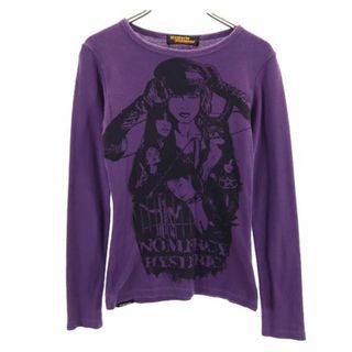 ヒステリックグラマー(HYSTERIC GLAMOUR)のヒステリックグラマー 日本製 プリント 長袖 Tシャツ パープル系 HYSTERIC GLAMOUR ロンT レディース 【中古】  【230925】 メール便可(Tシャツ(半袖/袖なし))