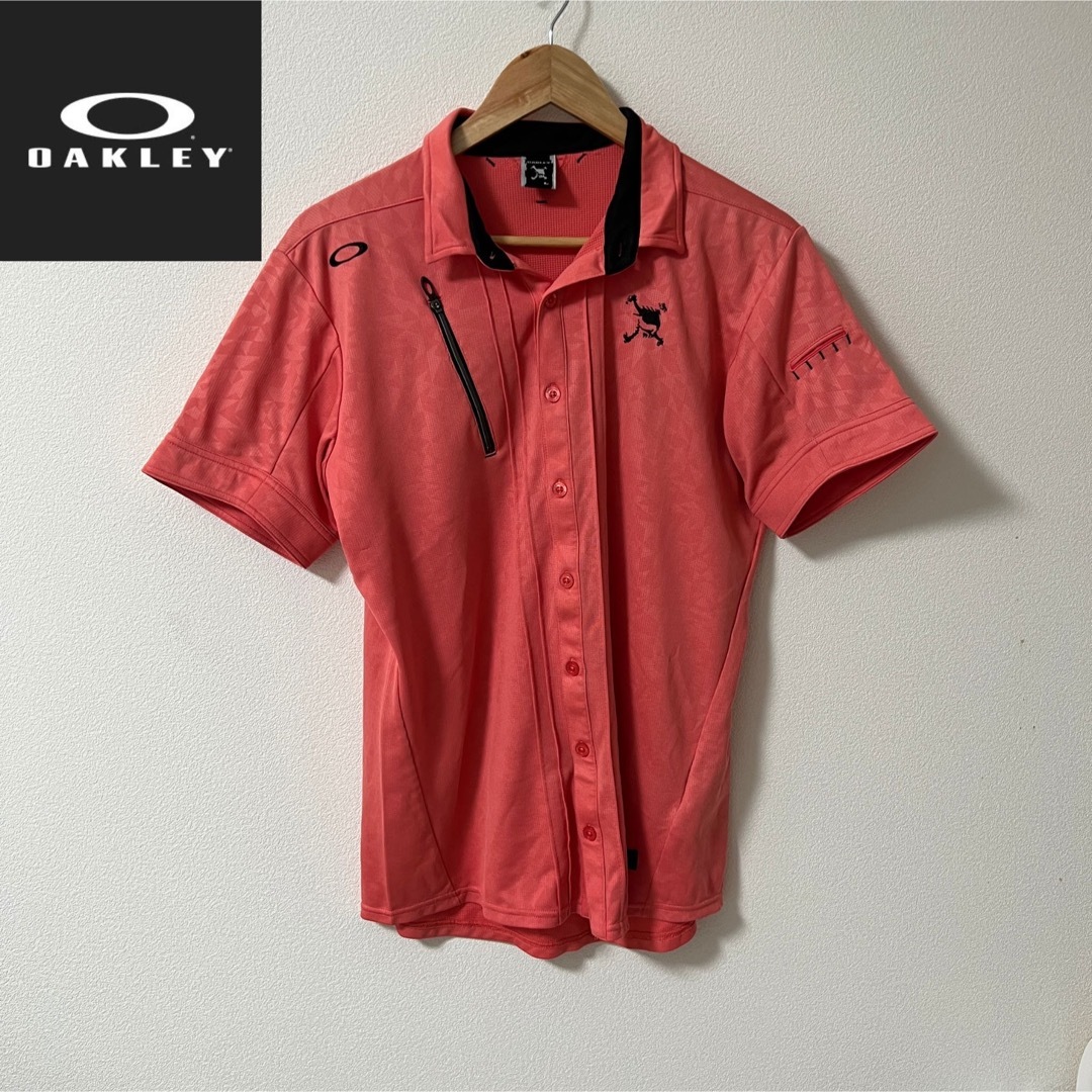 Oakley(オークリー)のOAKLEY オークリー　メンズゴルフウエア　Lサイズ　薄ピンク色 スポーツ/アウトドアのゴルフ(ウエア)の商品写真