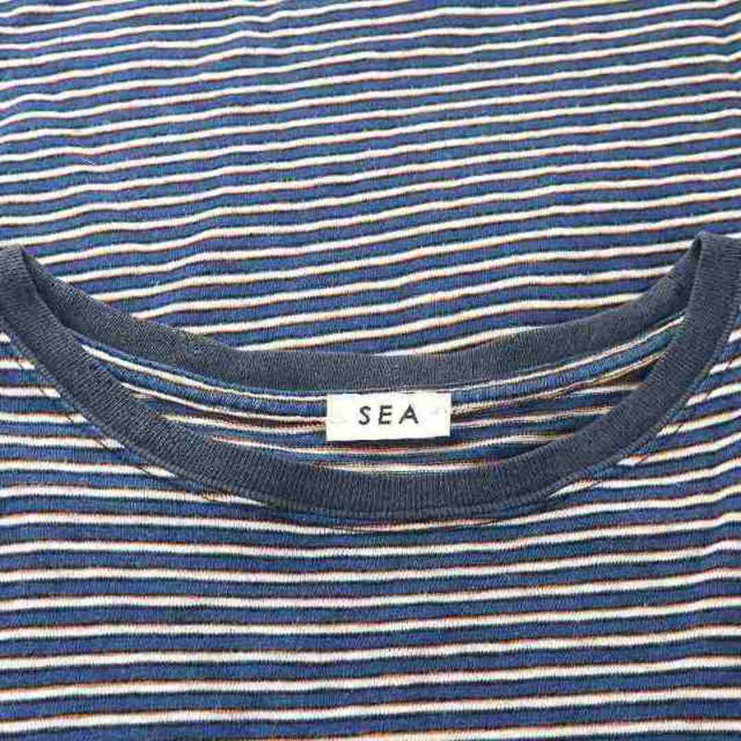 SEA(シー)のシー カットソー 長袖 ボーダー F 青 ブルー 白 110721408 レディースのトップス(カットソー(長袖/七分))の商品写真