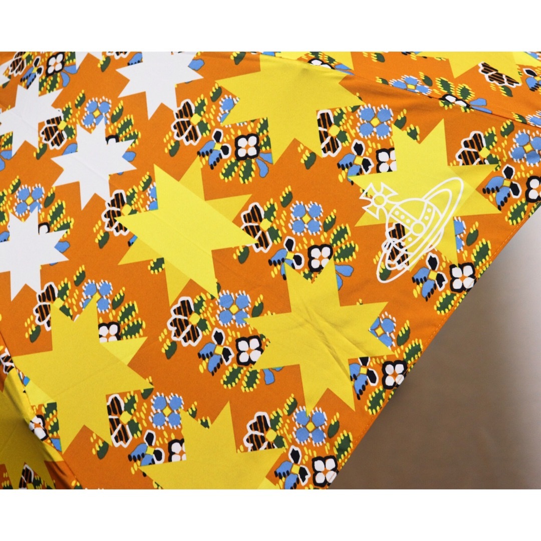 《ヴィヴィアンウエストウッド》新品 花・スター柄 折りたたみ傘 木製ハンドル