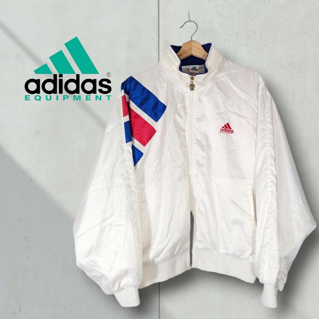 希少 90s adidas equipment マルチカラー ナイロンジャケット