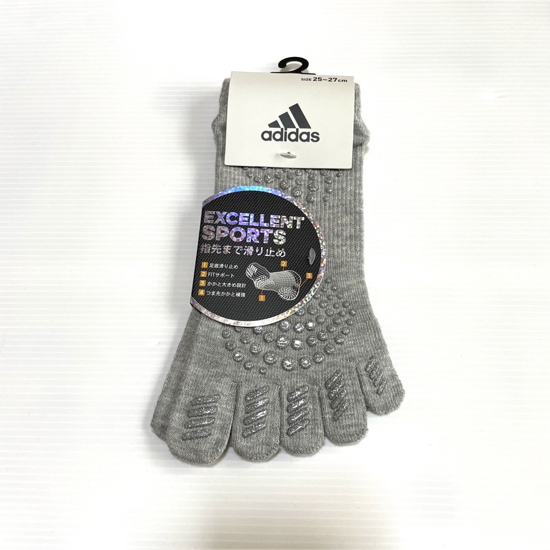 adidas(アディダス)のメンズ【アディダス×福助】五本指ソックス 滑り止め付き 3足セット スポーツ/アウトドアのランニング(ウェア)の商品写真