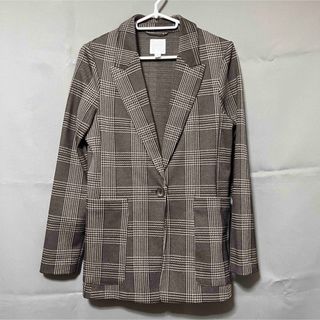 ☆【H&M】グレンチェック テーラードジャケット エレガント ブラウン-