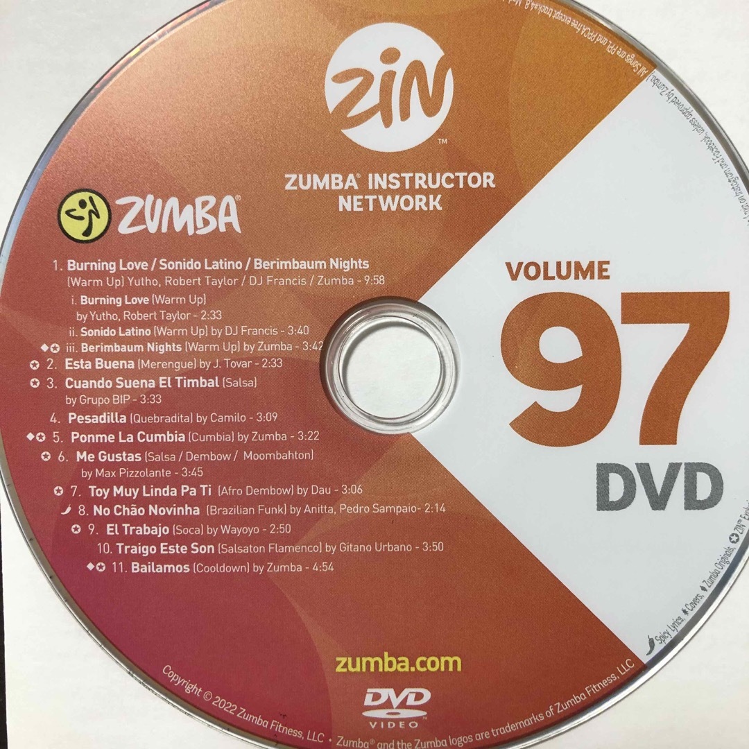 Zumba(ズンバ)のズンバ　ZIN97  DVD エンタメ/ホビーのDVD/ブルーレイ(スポーツ/フィットネス)の商品写真