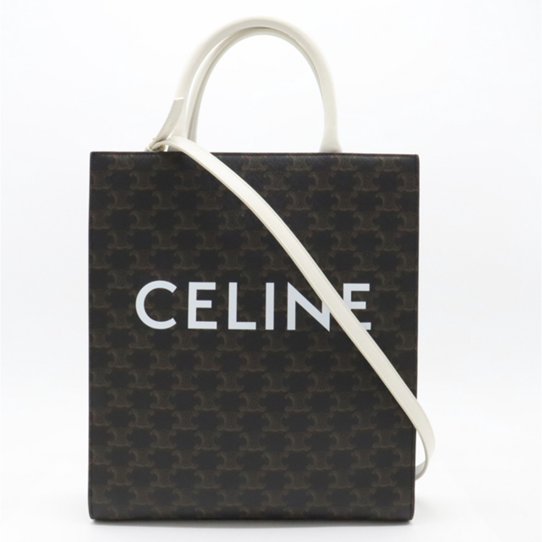 CELINE セリーヌ バーティカルカバ スモール 2WAYバッグ ハンドバッグ トートバッグ ショルダーバッグ トリオンフ ブラウン系 レディース【質屋】