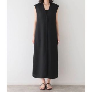 プラージュ(Plage)のPlage 【R’IAM】Vネックシャツワンピース  ブラック36 新品タグ付き(ロングワンピース/マキシワンピース)