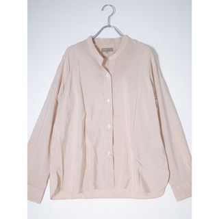 マーガレットハウエル(MARGARET HOWELL)のMARGARET HOWELLマーガレットハウエル 2020 SILK COTTON STRIPEシルクコットン ノーカラーストライプシャツ【2】【LSHA72764】(その他)