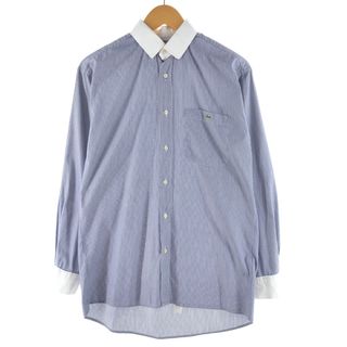 ラコステ(LACOSTE)の古着 80年代 ラコステ LACOSTE CHEMISE フレンチラコステ 長袖 ストライプシャツ フランス製 メンズL ヴィンテージ /eaa373636(シャツ)