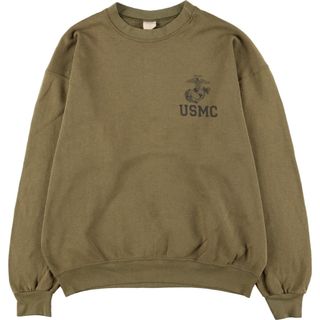 古着 90年代 Campbellsville apparel company USMC アメリカ海兵隊 プリントスウェットシャツ トレーナー USA製 メンズL /eaa373883(スウェット)