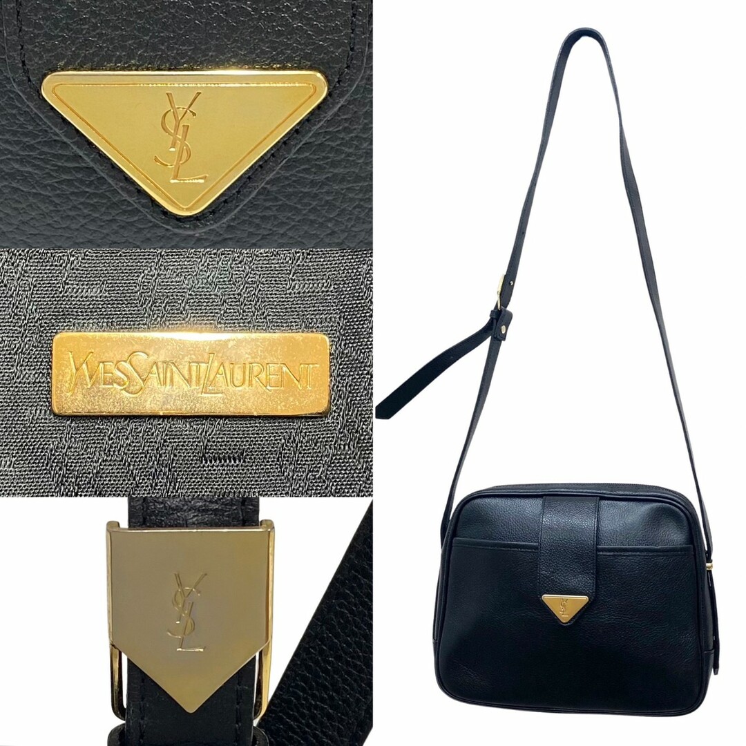 希少✨イヴサンローラン ショルダーバッグ YSL ポシェット レザー ブラック