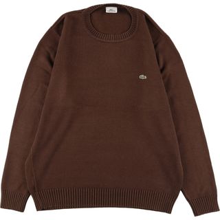 ラコステ(LACOSTE)の古着 ラコステ LACOSTE コットン混ニットセーター 6 メンズXL /eaa348879(ニット/セーター)