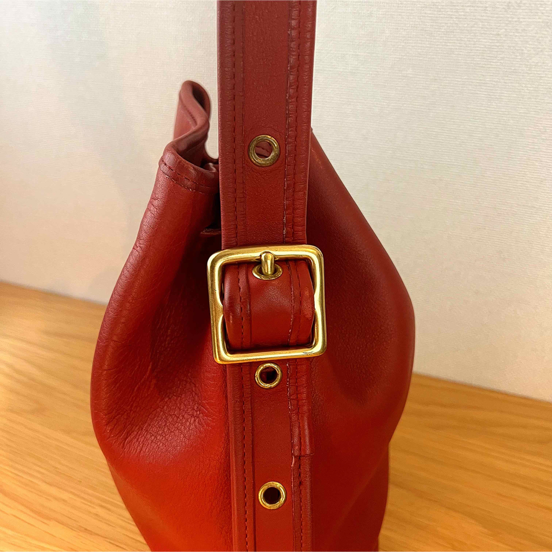 希少】 オールドコーチ 巾着 ショルダーバッグ バケツ型 レザー 本革