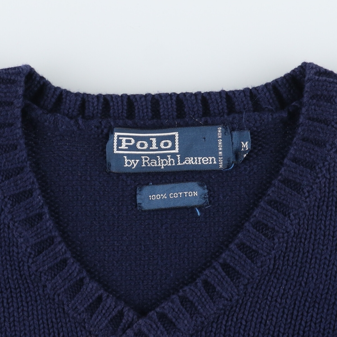 Ralph Lauren(ラルフローレン)の古着 ラルフローレン Ralph Lauren POLO by Ralph Lauren Vネック コットンニットセーター メンズM /eaa372315 メンズのトップス(ニット/セーター)の商品写真