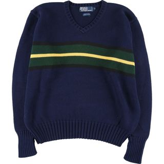 ラルフローレン(Ralph Lauren)の古着 ラルフローレン Ralph Lauren POLO by Ralph Lauren Vネック コットンニットセーター メンズM /eaa372315(ニット/セーター)