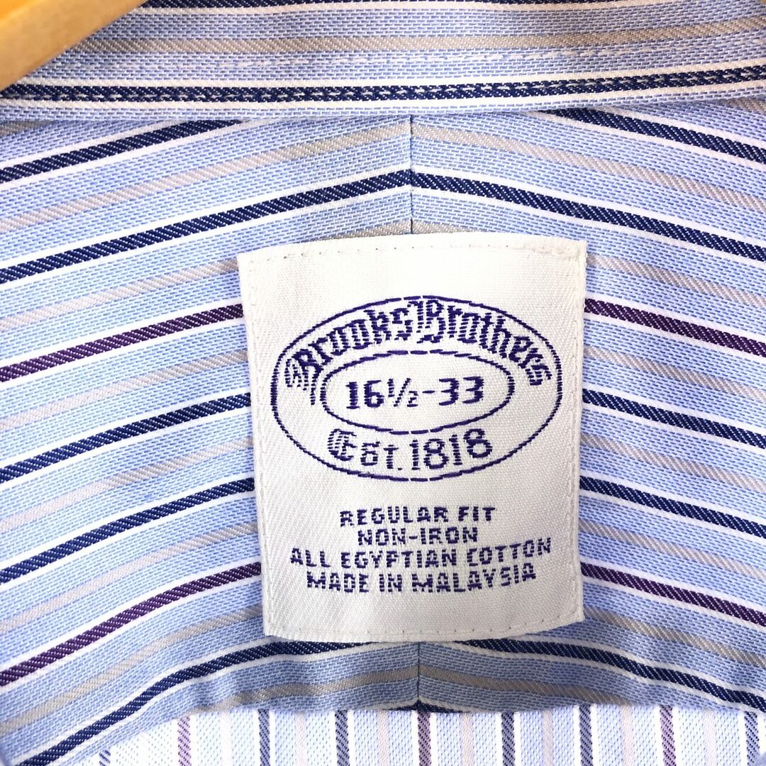 ブルックスブラザーズ Brooks Brothers Est.1818 ホリゾンタルカラー 長袖 コットンストライプシャツ メンズXL /eaa373641