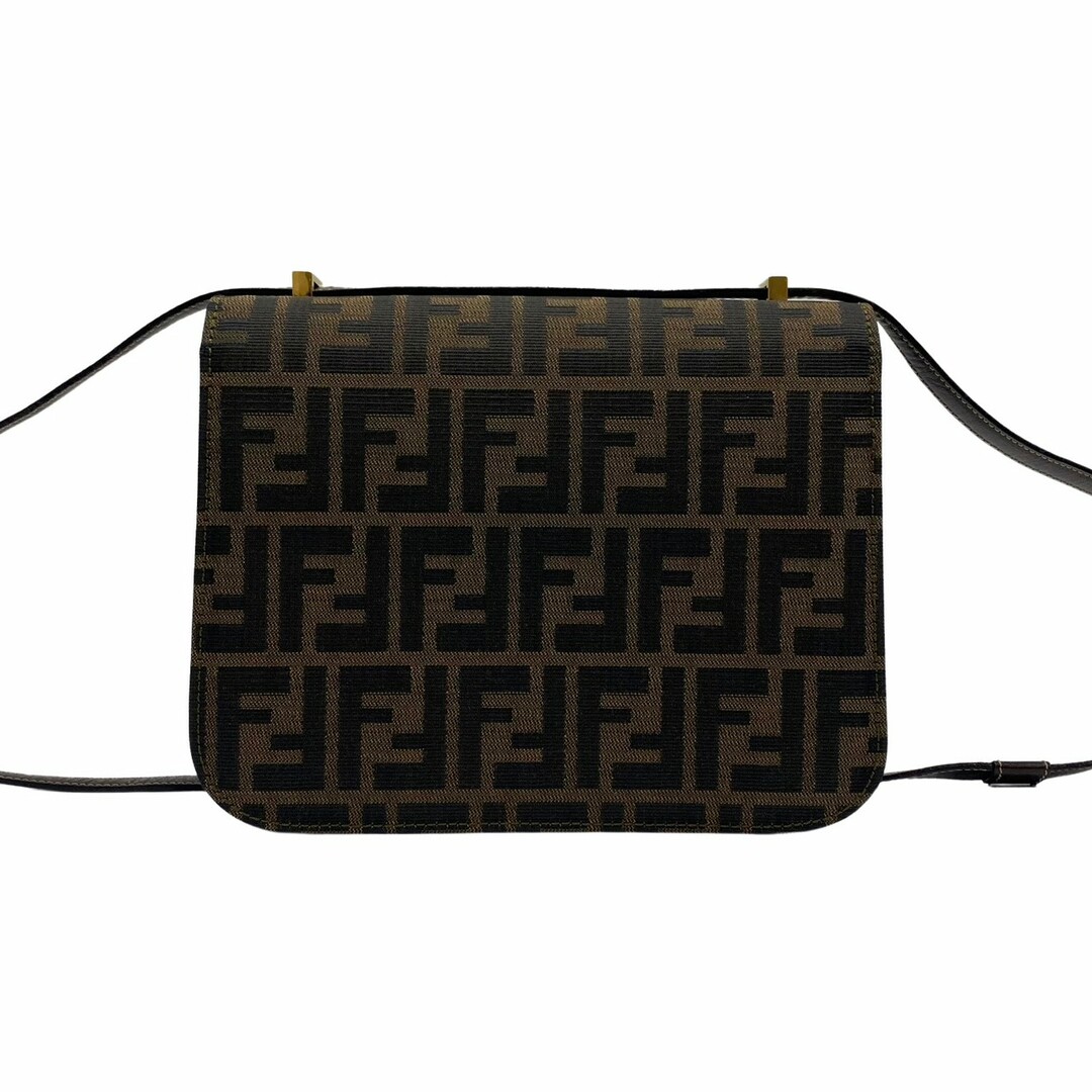 美品 FENDI ミニポシェット ズッカ柄 FF金具 ショルダーバッグ-