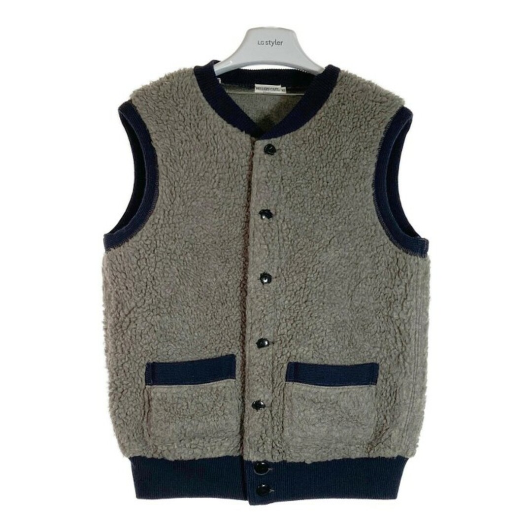 ★ヘラーズカフェ フリース パイルベスト 1920's Utica Gray-Navy Old Fleece Pile Vest グレー size42